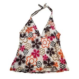 La Blanca By Rod Beattie Floral 2‎ Piece Swimsuit Halter Top Sizex15